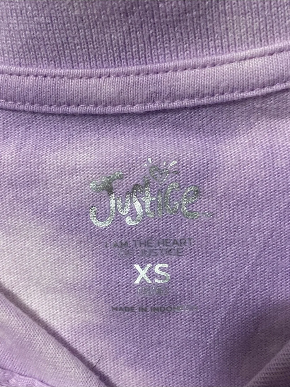 Justice Lavender Tie-Dye Embroidered Butterfly Polo Crop Top NWT